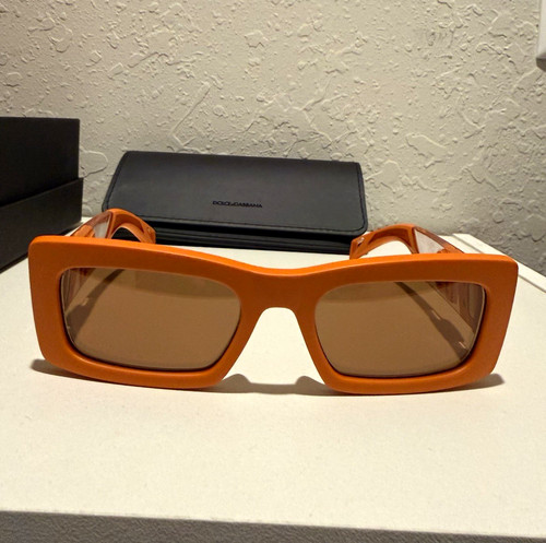 Dolce&Gabbana DG6173 3338/6U Women’s Rectangle Sunglasses Orange Brown 115