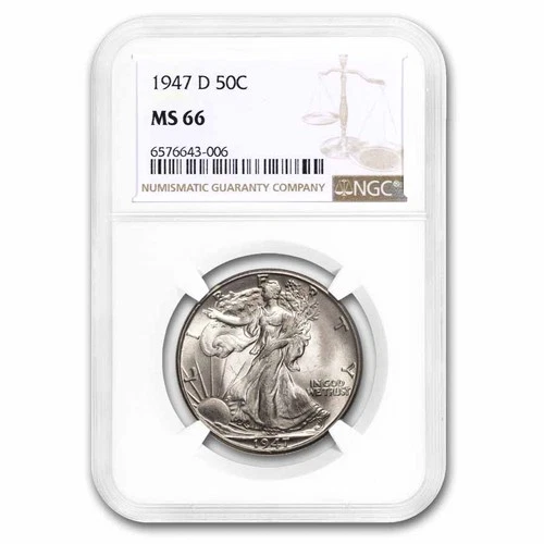 1947-D Walking Liberty Half Dollar MS-66 NGC