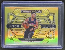 2021-22 Panini Obsidian Devin Booker Pitch Black Electric Etch Yellow Flood #28