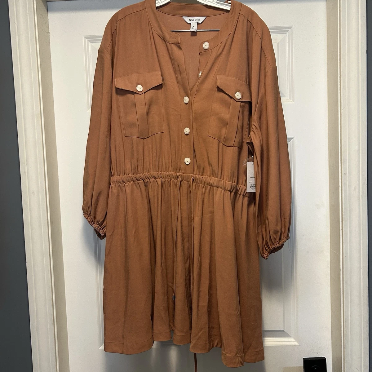 nine west midi shirt dress Plus Size Nine West Midi Shirt Dress