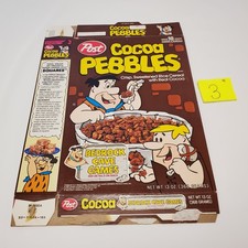 Post Cocoa Pebbles Cereal Box Flintstones Han...