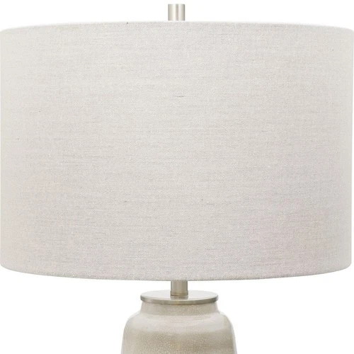 UTTERMOST 28392-1 COMANCHE OFF-WHITE CRACKLE GLAZE RUST BROWN CERAMIC TABLE LAMP - Picture 5 of 8