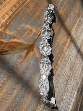 Adjustable Clear Crystal Flower Floral Headband w/ Black Elastic, Silver Tone