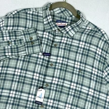 Johnnie O Shirt Mens XL Hurst Surflannel Evergreen Plaid Long Sleeve Flannel NWT