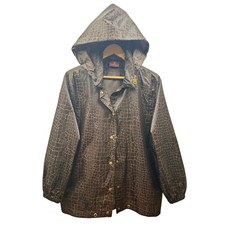 Foromoro Raincoat Womens M Brown Croc Print Packable Lightweight Made in Italy