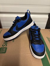 Nike Court Low Borough Youth Sz 5 Shoes Black Royal Blue