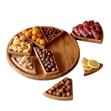 Puzzle Serving Tray - Wood With Removable Compartments Platter Charcuterie Board