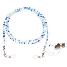 Eyeglass Chains for Women, Eyeglass Holder Bead Chains for Glasses, Blue/Clear