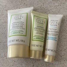 White Tea Citrus Mary Kay Satin Hands Pampering Set of 3 Cream Scrub Softener