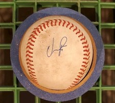 Autographed Baseball game used JUNIOR PEREZ Oakland A's 