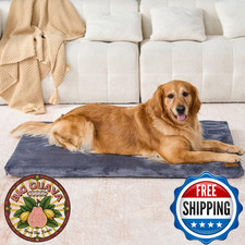 LIORCE Dog Crate Pad Extra Large Memory Foam Pet Bed Waterproof Washable Cover R