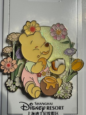 2026 Shanghai Disney Winnie the Pooh Spring Picnic Pin Flowers Honey Pot
