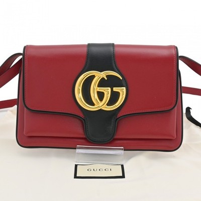 Auth GUCCI GG Marmont Arli Small Shoulder Bag Red Black gu8168gg
