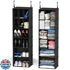 SpaceAid 2 Pack Hanging Closet Organizer and Storage with Dividers, 24 Compar
