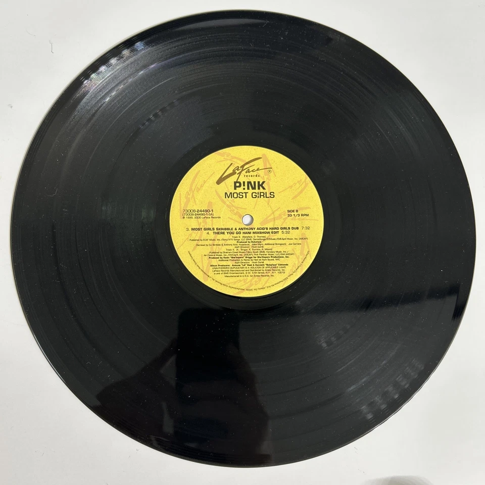 PINK - MOST GIRLS - THERE YOU GO - VINYL - LAFACE RECORDS - Image 3 of 4