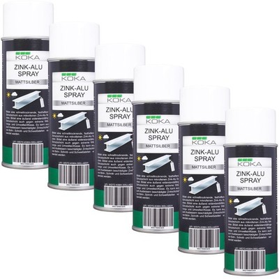 6x KOKA Zinkspray Zink Alu Spray Hell Rostschutz Grundierung Korrosionsschutz