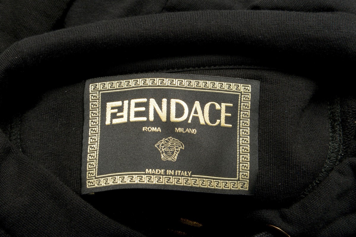 FENDI X VERSACE Fendace Men's Black&Gold New Logo Sweatshirt