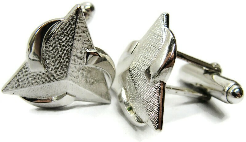 Anson Cufflinks Triangular Design Silver Tone Tux… - image 1