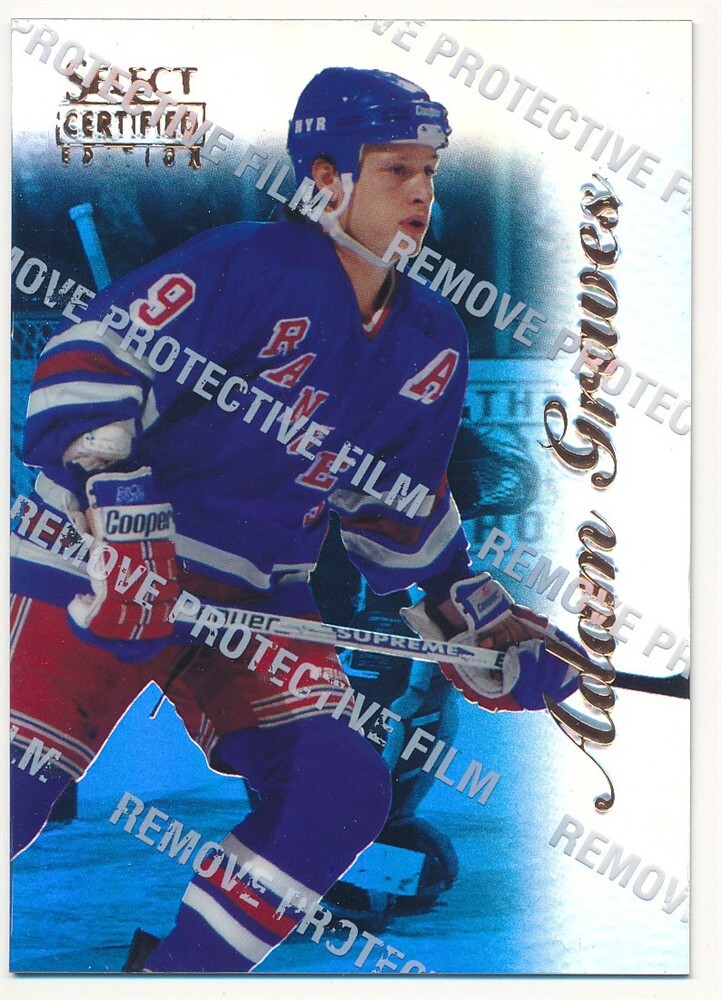 ADAM GRAVES 1996/97 SELECT CERTIFIED #51 MIRROR BLUE NEW YORK RANGERS RARE SP