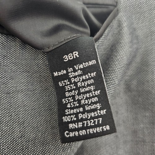 APT 9 36R Gray Sport Coat Blazer Jacket Solid 2B Polyester - Picture 11 of 11