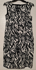 Ann Taylor Dress Women's Size 12 Black White Sheath Sleeveless Dress
