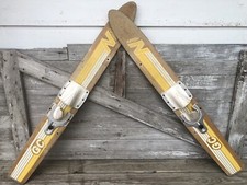 2 Nash Wood Water Skis Yellow 48 Wooden Ski L...