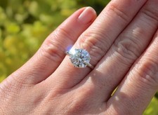 5Ct White Round Cut CZ Solitaire Engagement Ring In Solid 925 Sterling Silver