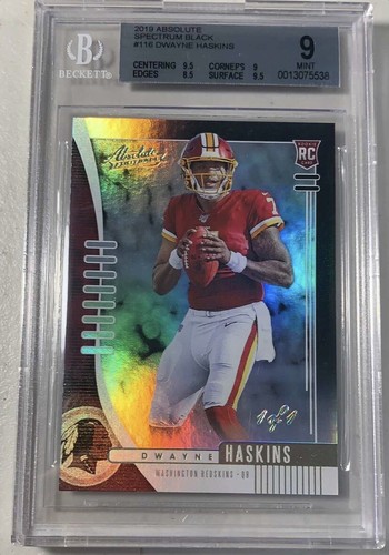 2019 Panini Absolute Football Spectrum Black Dwayne Haskins #116 BGS 9