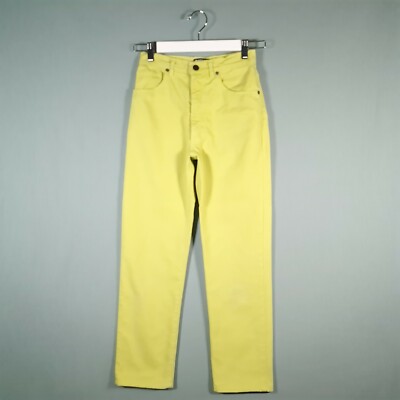 VINTAGE DKNY Jeans Damen Extra Small Lime Green Denim Petite Straight Leg