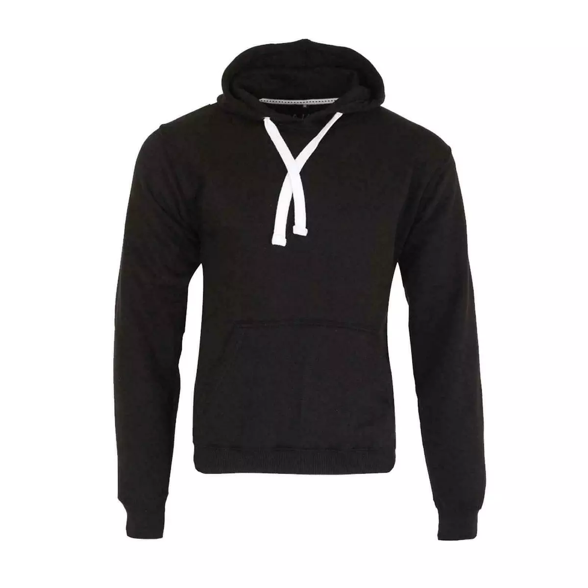 Plain black hoodie with shop white strings
