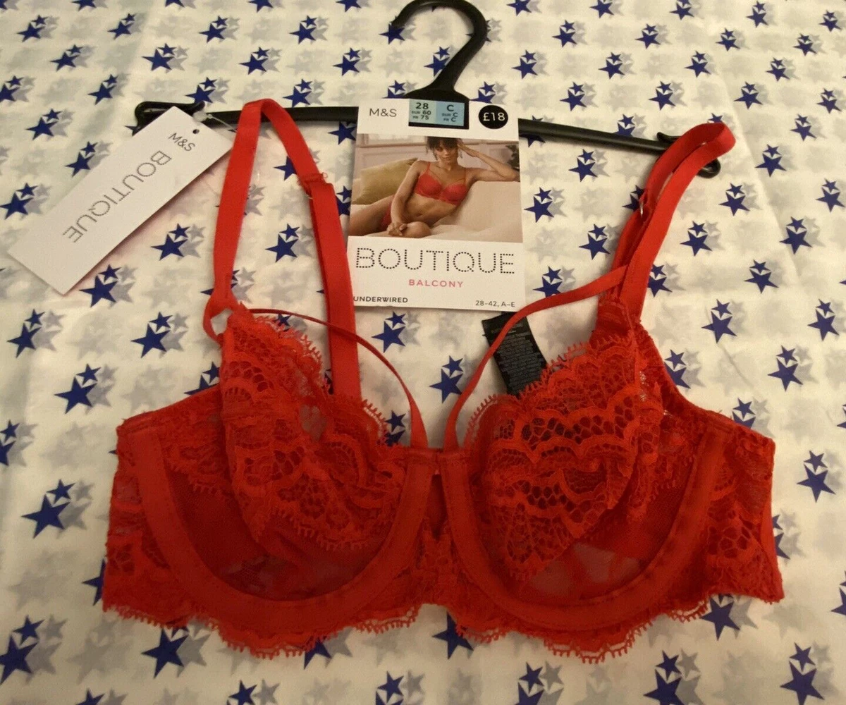 NEW! M&S Boutique Marks & Spencer 28C 28D red non-padded 