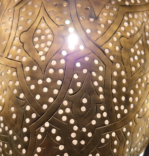 Moroccan Handmade Brass Ceiling Lamp H80 x W45cm Free PP - Picture 3 of 5