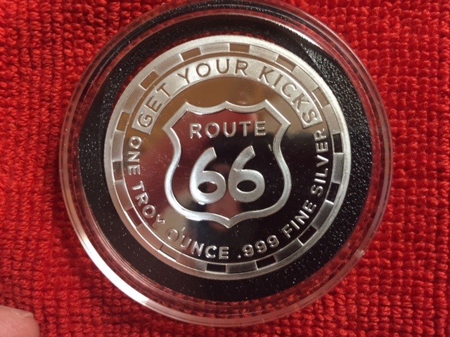 ルート66 1トロイオンス銀メダル アメリカ「ROUTE66ルートハイウェイ