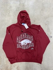 NWT Vintage Arkansas Razorbacks Hoodie XL Red Sweatshirt Sweater Apex One