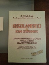 CIMALA -Regolamento e Norme Di Riferimento-Contratto Provinciale Operai Agricoli
