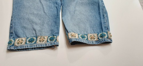 Baby And Me Denim Capris XL Light Wash Embroidered - Picture 4 of 7