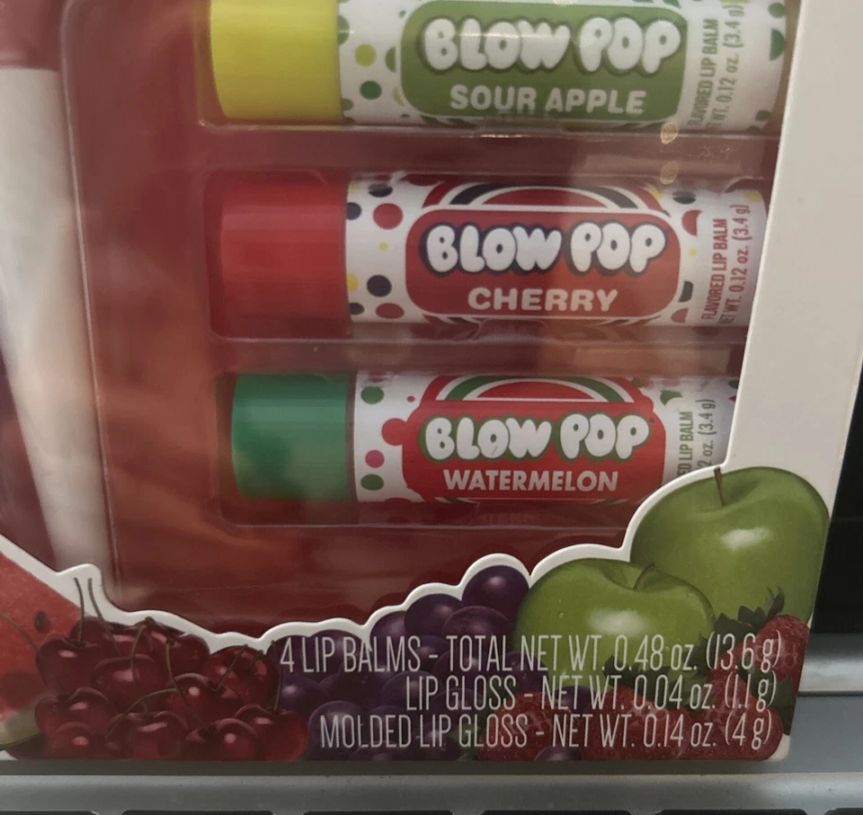 Charms Blow Pop Scented Lip Kit Lip Balm Gloss 6 Pcs Set Apple Cherry New Y2K - Image 3 of 4