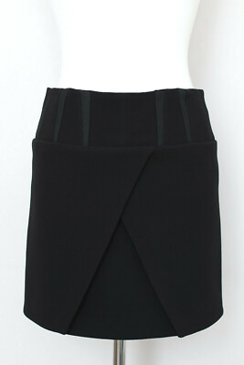 BALENCIAGA Paris silk lining black zip origami wrap mini skirt UK6 US2 IT38 FR34