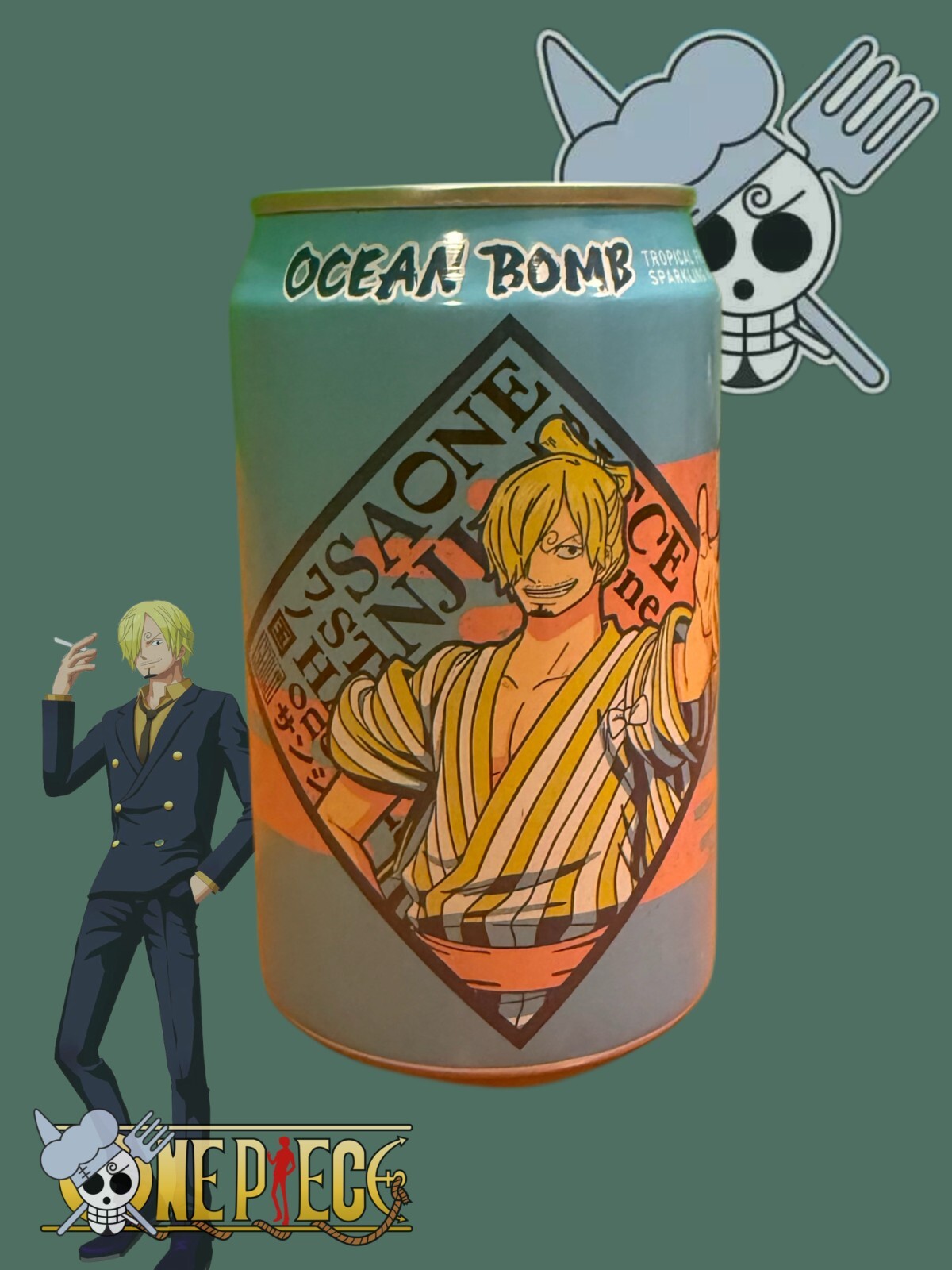 Ocean Bomb - Una pieza de agua con gas Sanji sabor a fruta tropical coleccionable