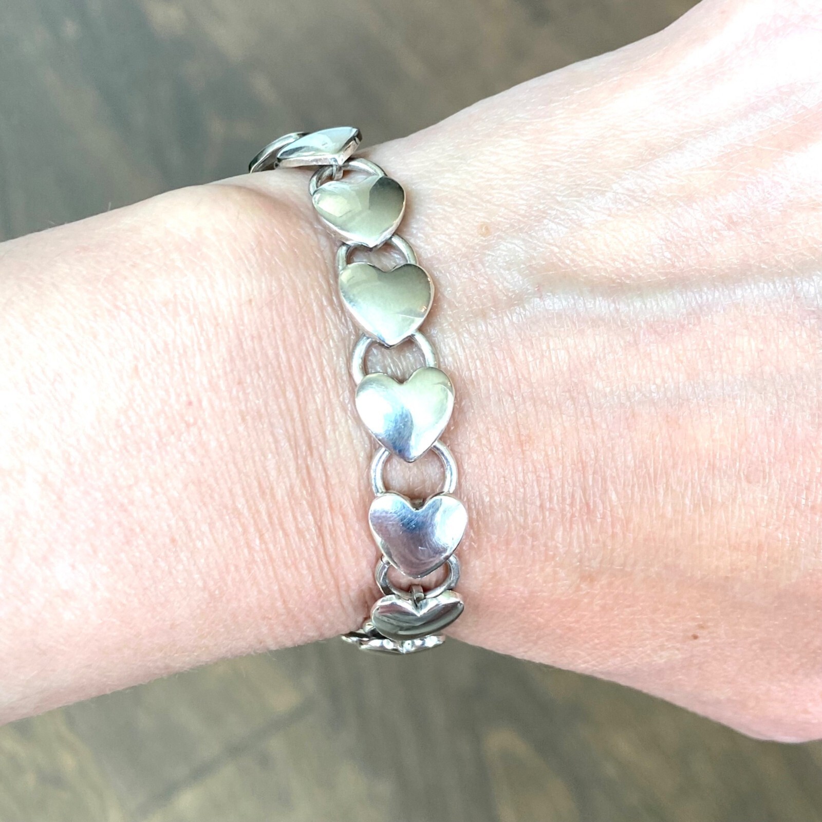 Solid Sterling Silver 925 Stacking Heart Link Tog… - image 22