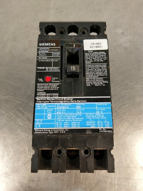 SIEMENS ED63A030L CIRCUIT BREAKER 30 AMP 3 POLE *NEW NO BOX* ED6