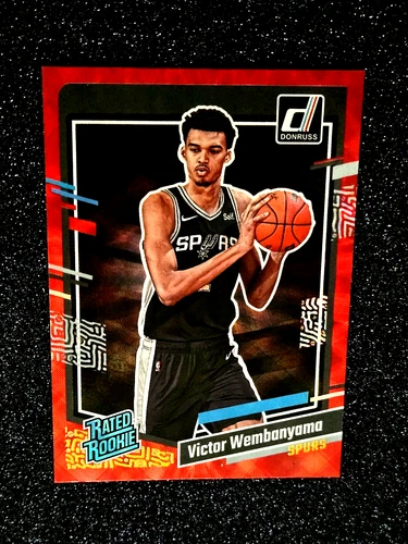 2023-24 Panini Donruss Rated Rookie Holo Red Diamond #220 Victor Wembanyama RC