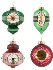 NEW in BOX 2024 Hallmark Good Cheer Nostalgic Glass Hallmark Ornaments, Set of 4