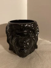 Tabitha Brown for Target 3D Dog Face 14oz Mug Black Labradoodle /Gold Handle