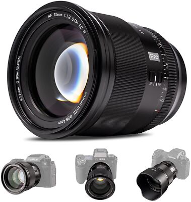 Viltrox 75mm F1.2 Auto Focus Ultra-Large Aperture Lens for Fujifilm Fuji X Mount