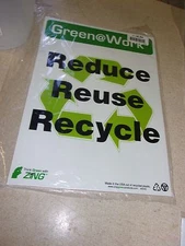 NEW Green @ Work Workplace Sign Reduce Reuse Recycle 4EJR4 2040