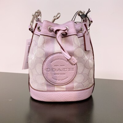 NWT Coach Mini Dempsey Bucket Bag In Signature Jacquard With