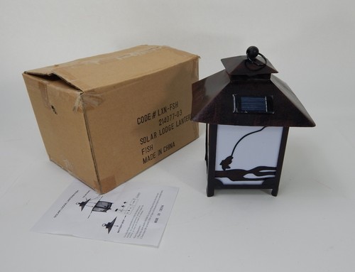 New Solar Lodge Lantern Solar Light "Fly Fishing Scene" - Picture 2 of 4