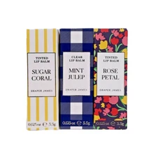 Draper James Custom Lip Balm Set 2 tinted 1 clear Gift Set Reese Witherspoon