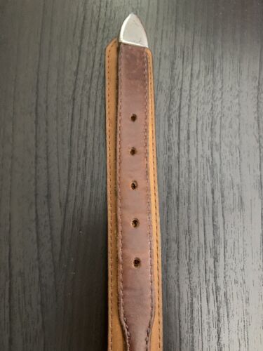 Cintura uomo Orvis Western 44 pelle marrone doppio gancio fibbia argento USA #5591 - Foto 9 di 15